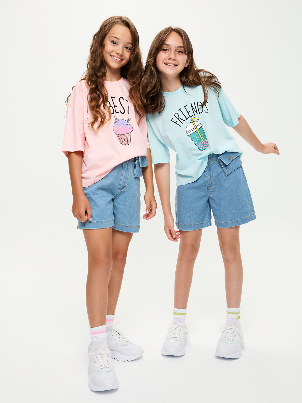 Crew Neck Printed Short Sleeve Cotton Girl T-shirt-2