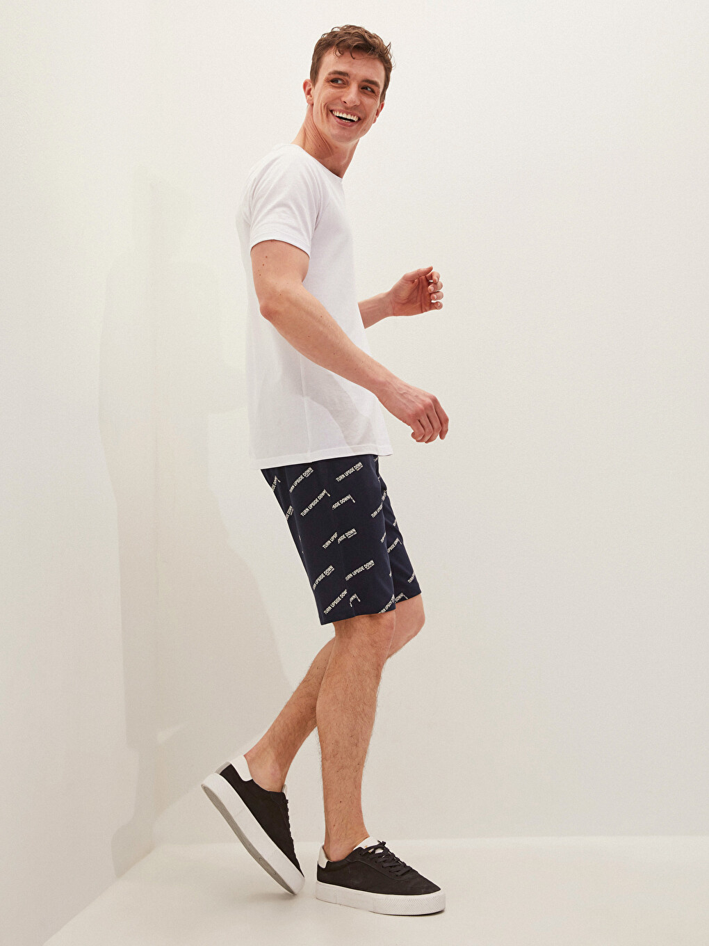 Slim Fit Patterned Men's Shorts-1