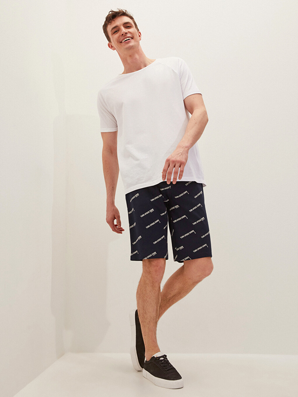 Slim Fit Patterned Men's Shorts-2