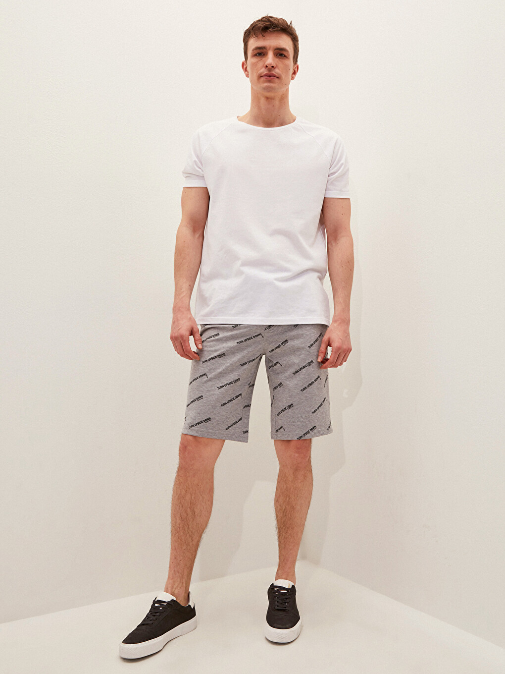 Slim Fit Patterned Men's Shorts-1