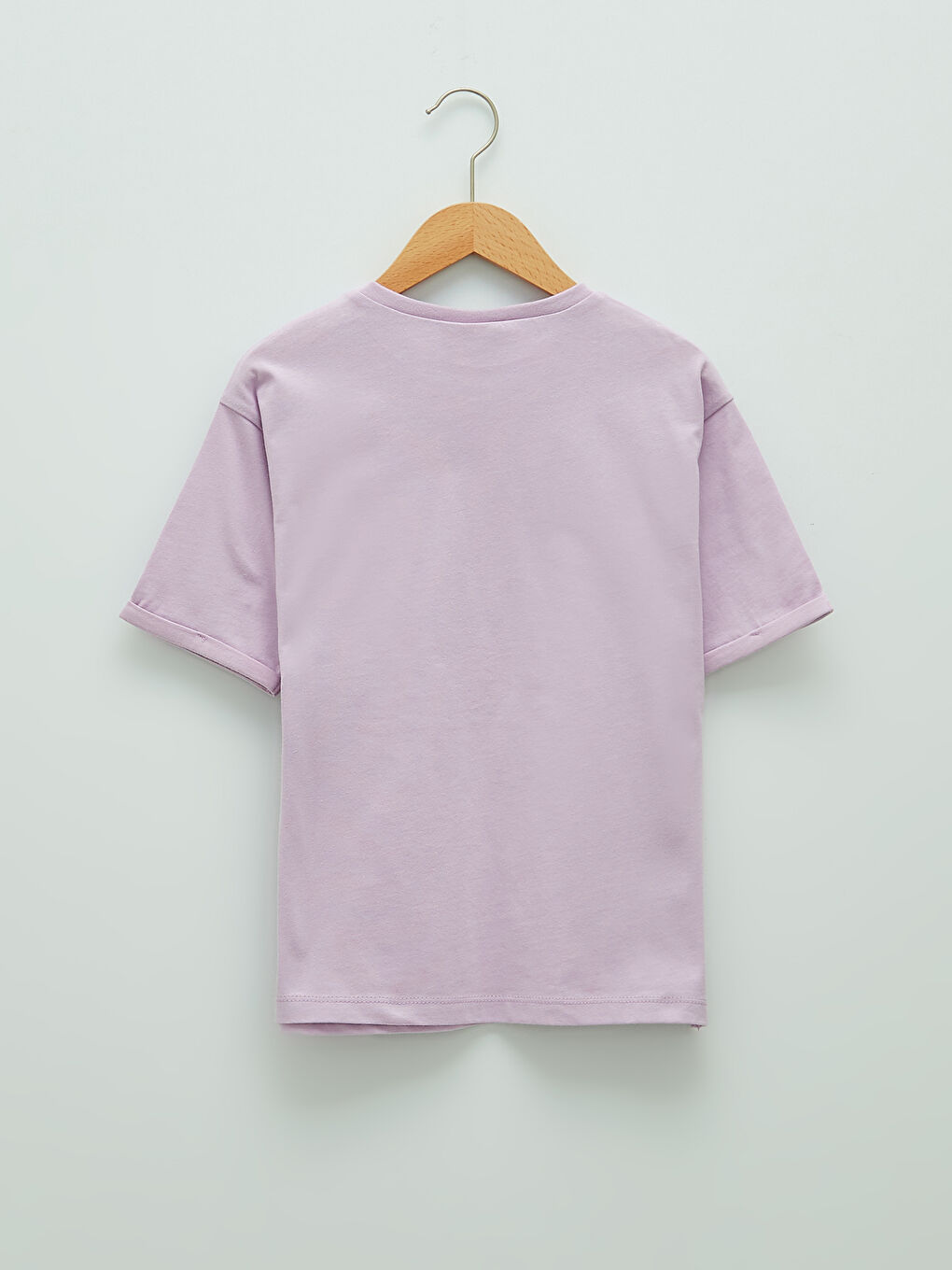 Lila Bisiklet Yaka Baskılı Kısa Kollu Kız Çocuk Tunik-1