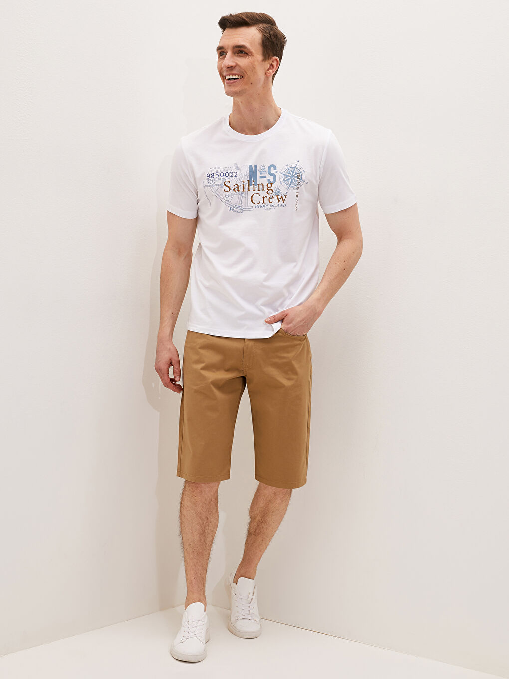 Футболка Мужская с Круглым Вырезом, Коротким Рукавом, С Принтом, Из Гребенного Хлопка-2