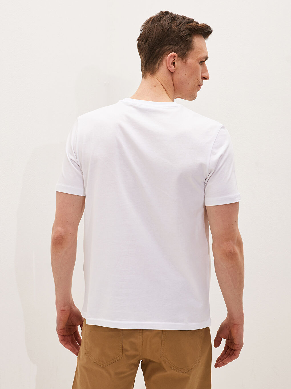 Футболка Мужская с Круглым Вырезом, Коротким Рукавом, С Принтом, Из Гребенного Хлопка-4