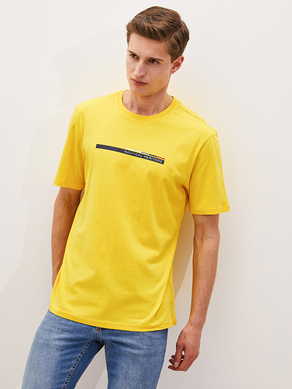 T-shirt Me Jakë Të Rrumbullakët, Me Mëngë Të Shkurtra, Me Stampim, Pambuku I Krehur Për Burra-1