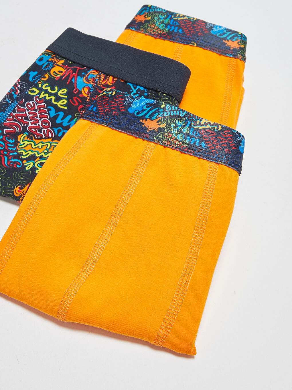 Turuncu Standart Kalıp Pamuklu Esnek Erkek Boxer 3'lü-1