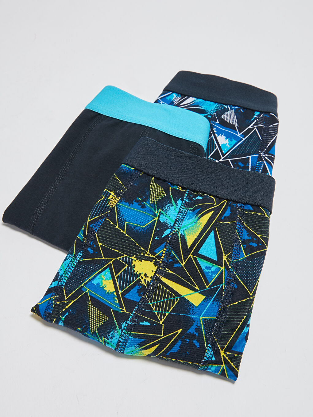 Mavi Standart Kalıp Pamuklu Esnek Erkek Boxer 3'lü-1