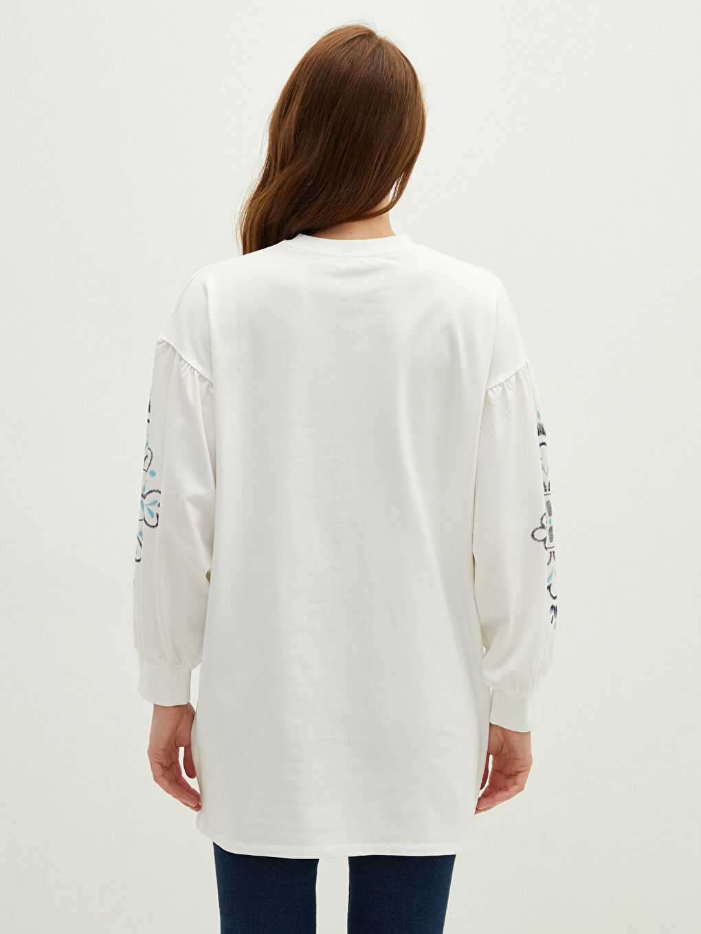 Crew Neck Patterned Long Sleeve Women's Tunic -S1HM26Z8-EEW
