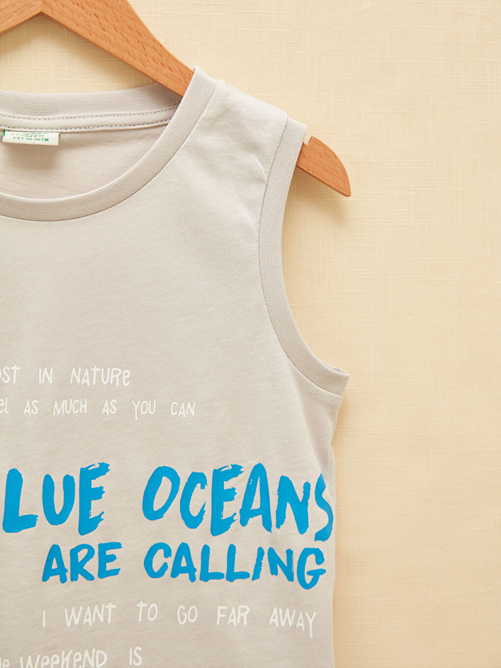 Gri Bisiklet Yaka Baskılı Erkek Çocuk Atlet-2