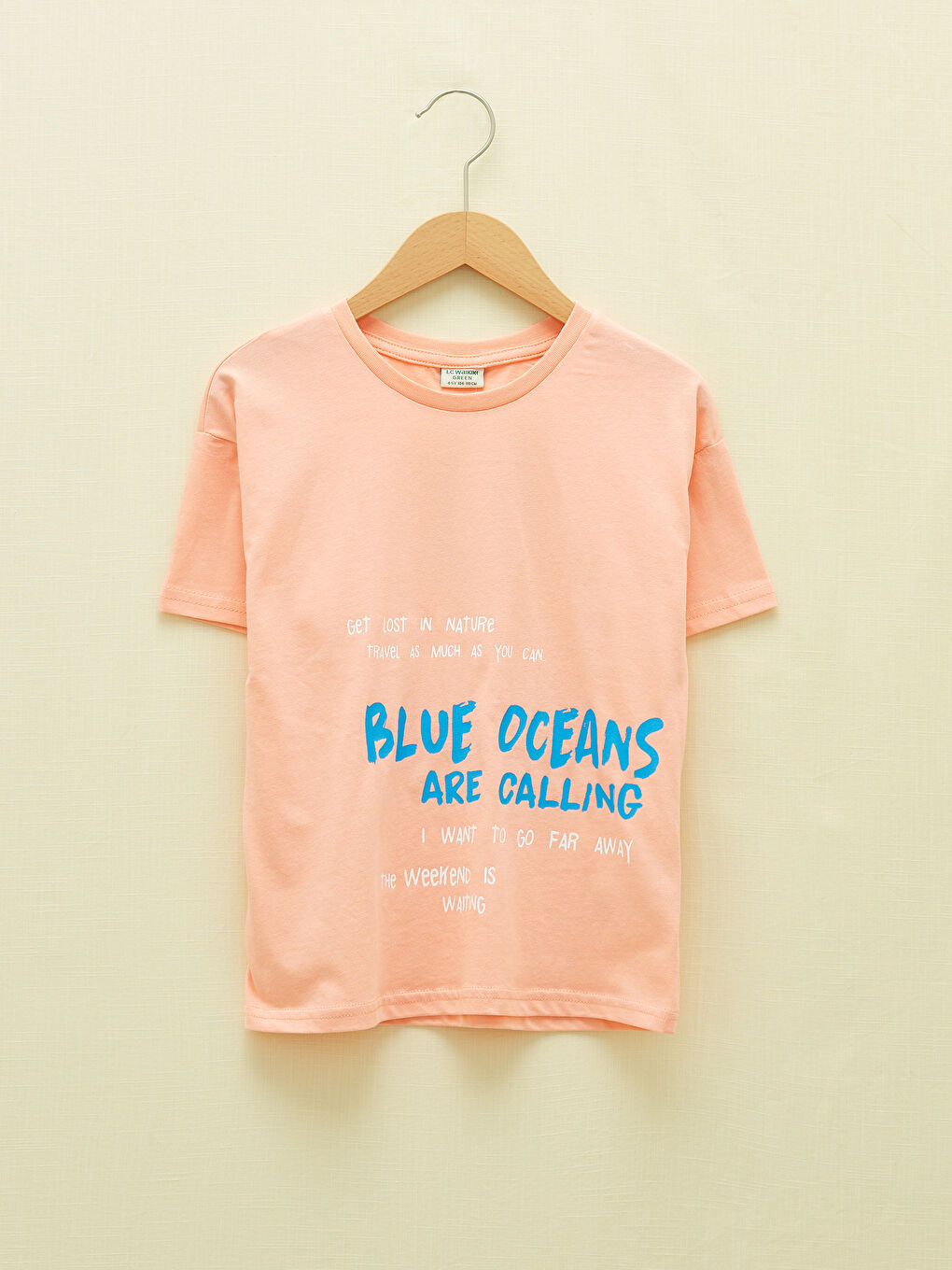 Pembe Bisiklet Yaka Kısa Kollu Erkek Çocuk Tişört