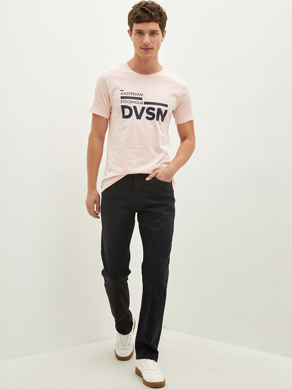 Crew Neck Short Sleeve Printed Combed Cotton Men's T-shirt-1