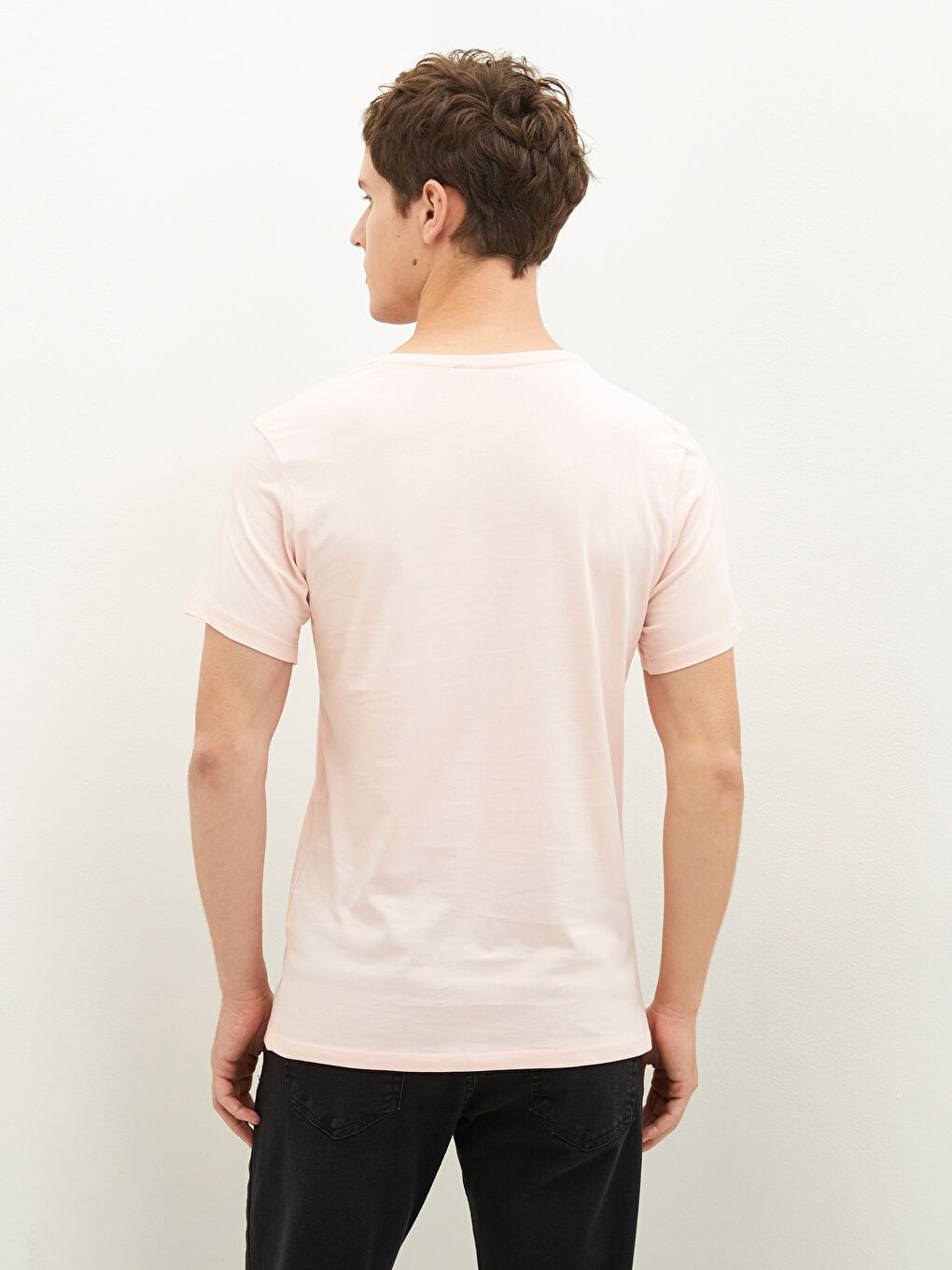 Crew Neck Short Sleeve Printed Combed Cotton Men's T-shirt-4