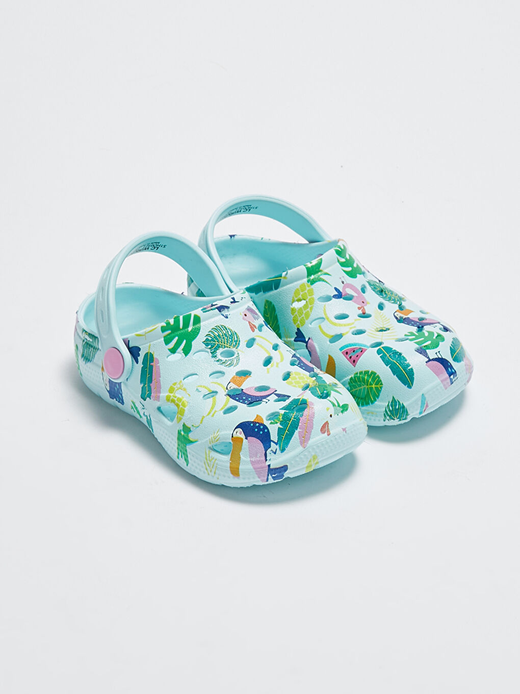 Yeşil Baskılı Kız Bebek Plaj Sandaleti