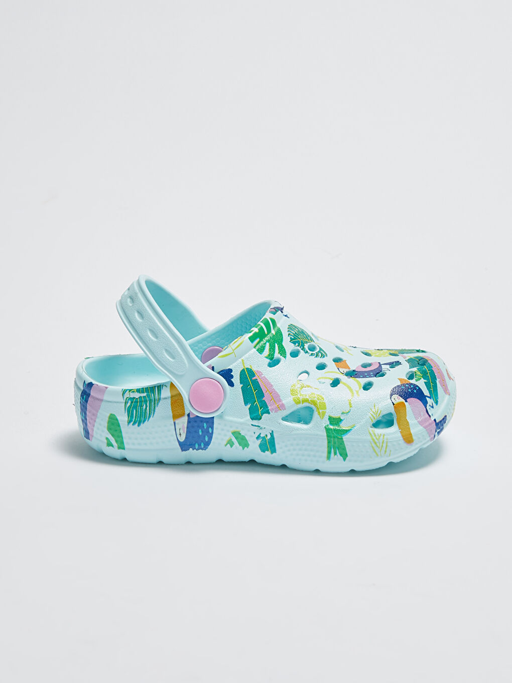 Yeşil Baskılı Kız Bebek Plaj Sandaleti-1