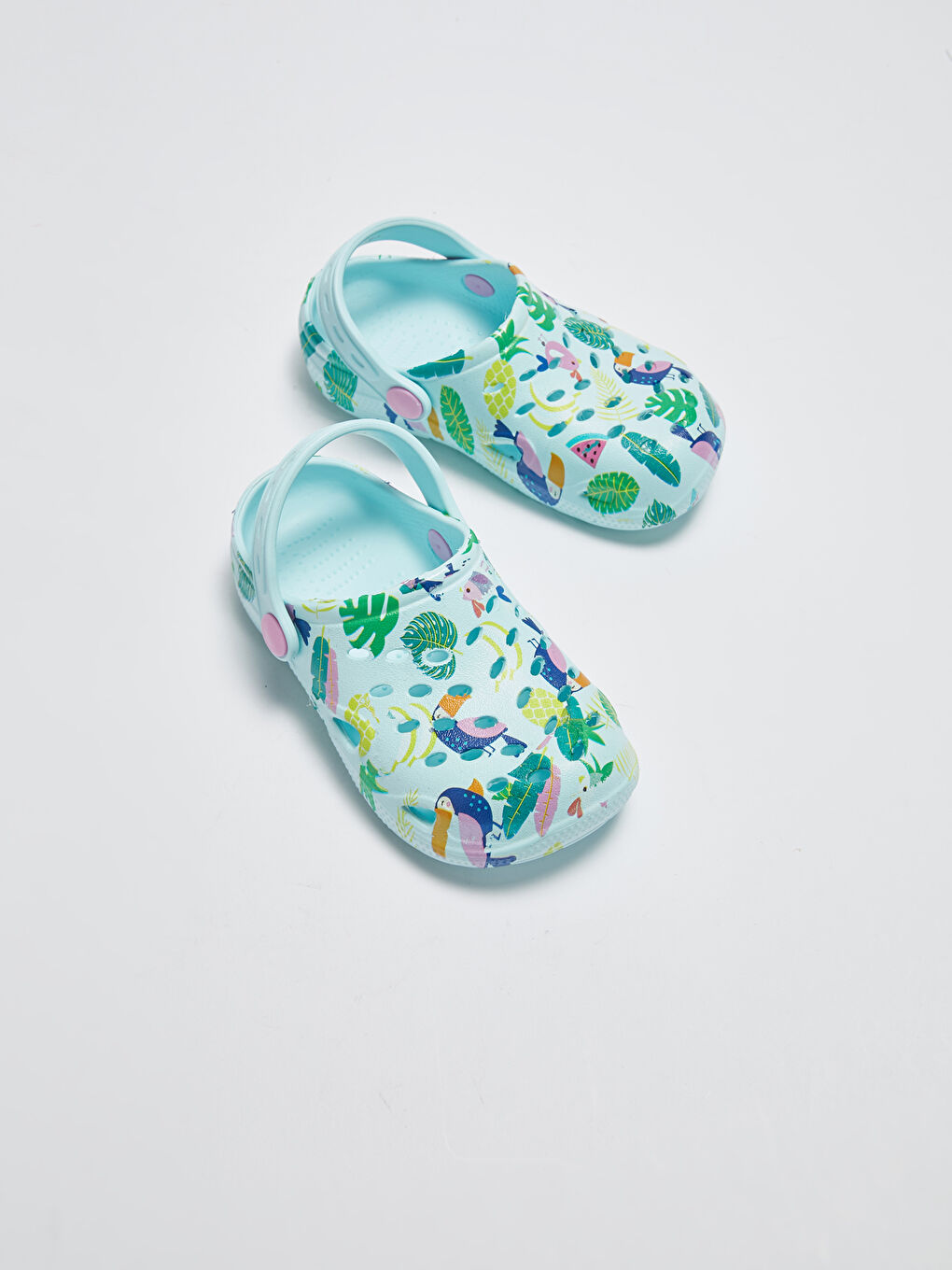 Yeşil Baskılı Kız Bebek Plaj Sandaleti-2