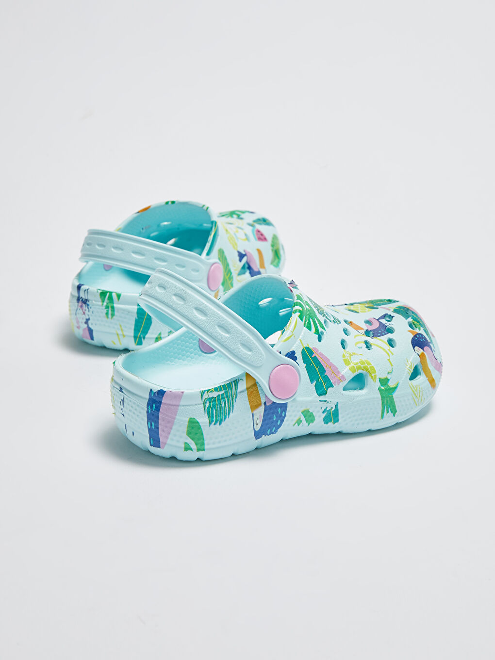 Yeşil Baskılı Kız Bebek Plaj Sandaleti-4