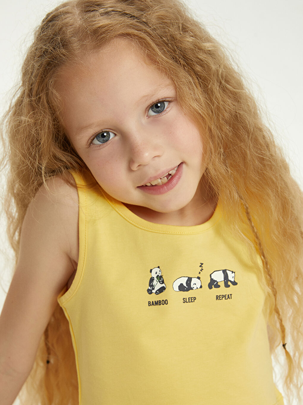 LCW Kids Crew Neck Printed Girls' Tank Top -S1HO38Z4-FXD