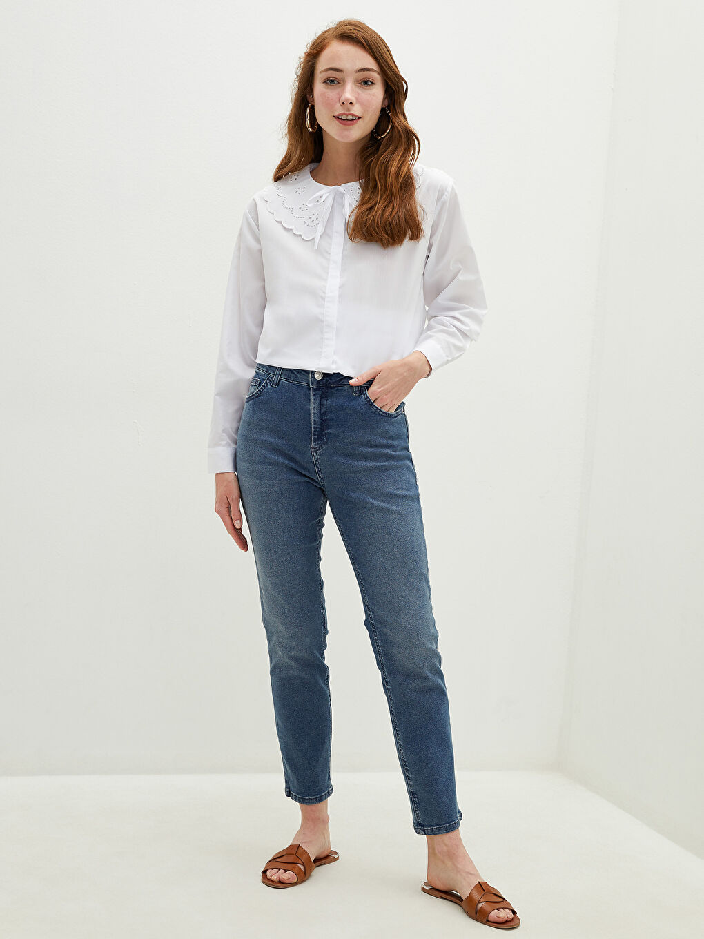 İndigo Yüksek Bel Mercury Skinny Fit Kadın Jean Pantolon-1