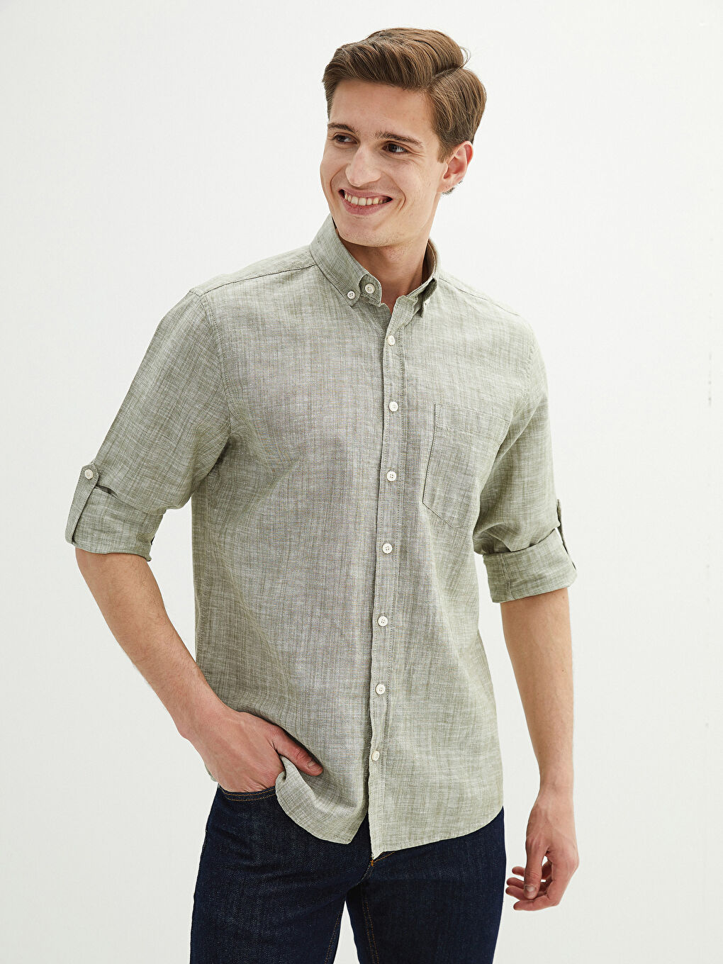 Chemise à Manches Longues Coupe Régulière pour Hommes-4