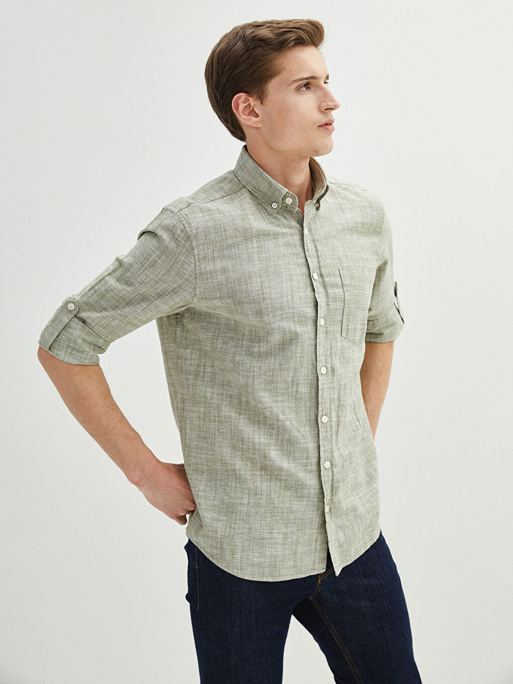 Chemise à Manches Longues Coupe Régulière pour Hommes