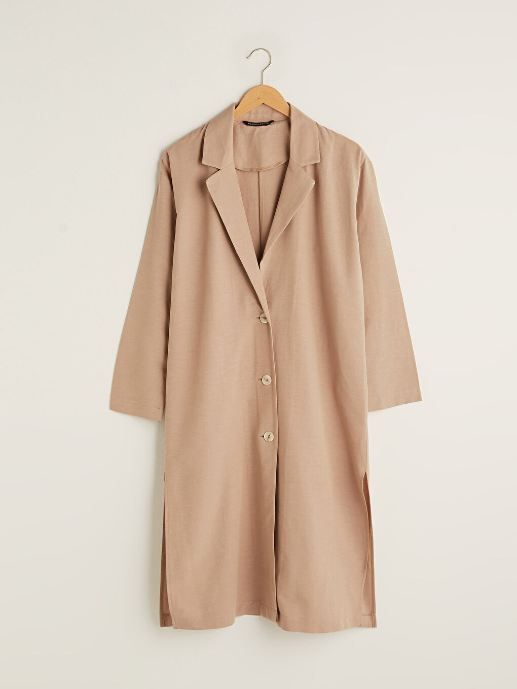 سترة أوفراسايز كم طويل بزرار أمامي مستقيم للنساء-9