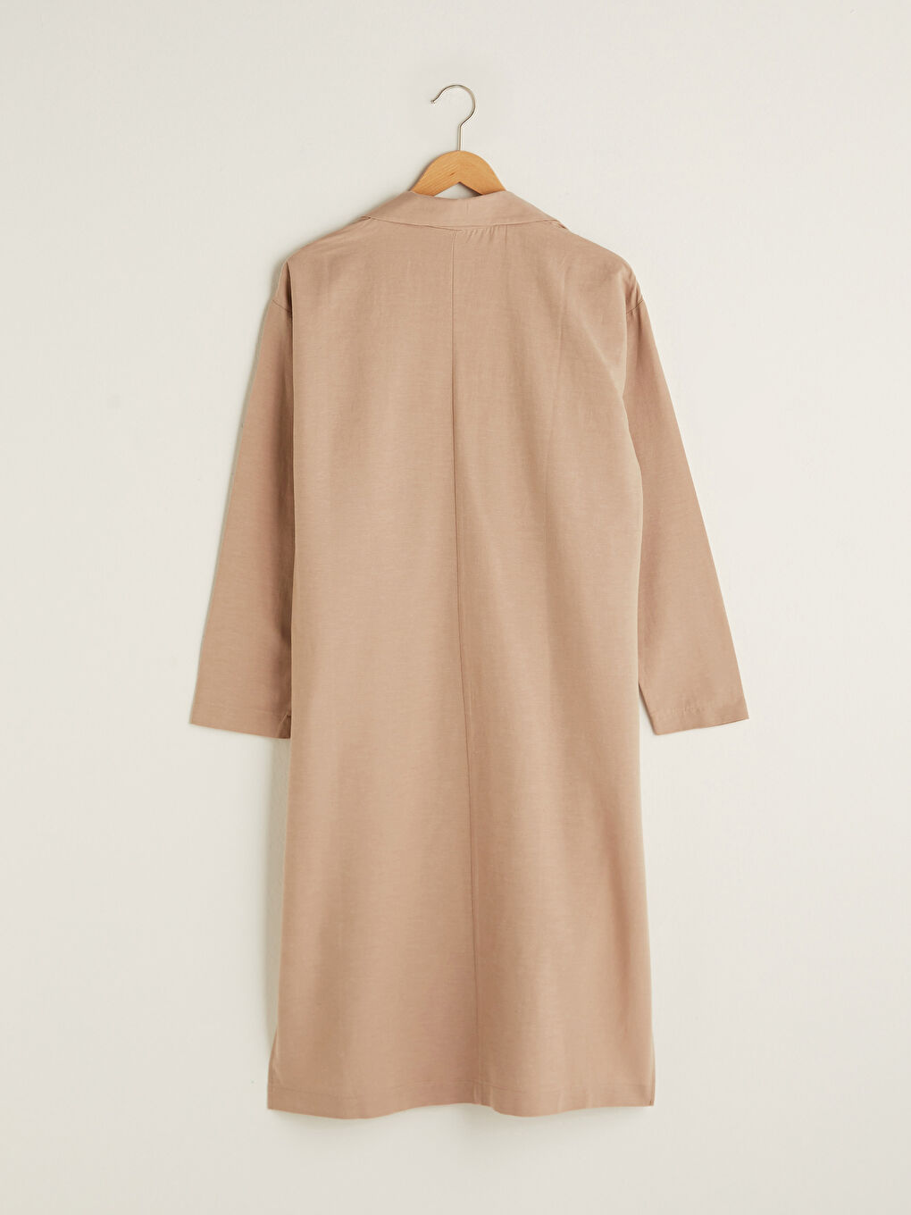 سترة أوفراسايز كم طويل بزرار أمامي مستقيم للنساء-10