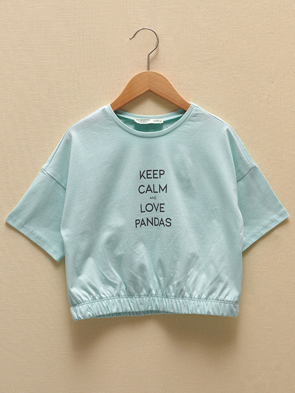 Crew Neck Printed Short Sleeve Girl's Sweatshirt