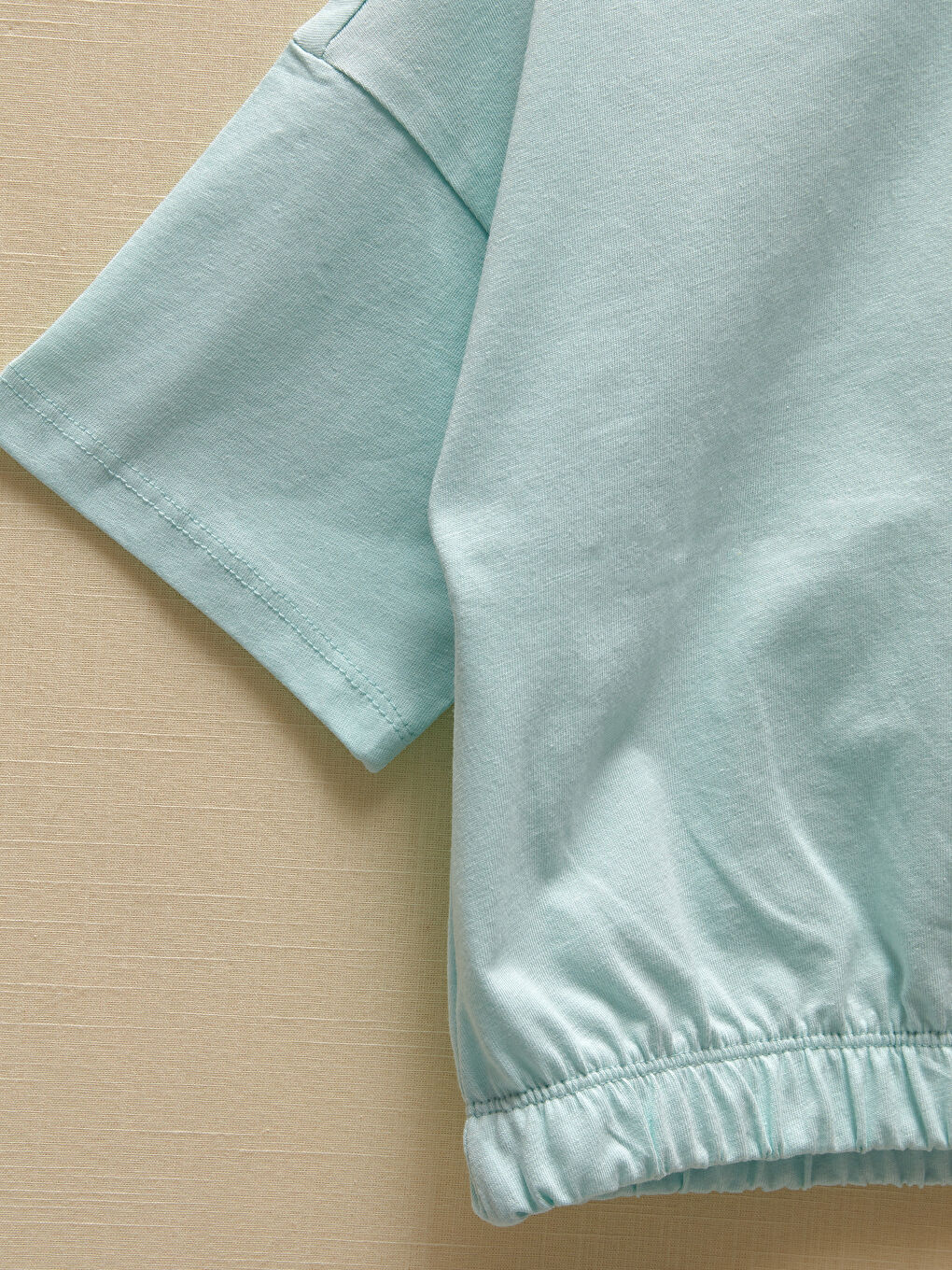 Crew Neck Printed Short Sleeve Girl's Sweatshirt-2