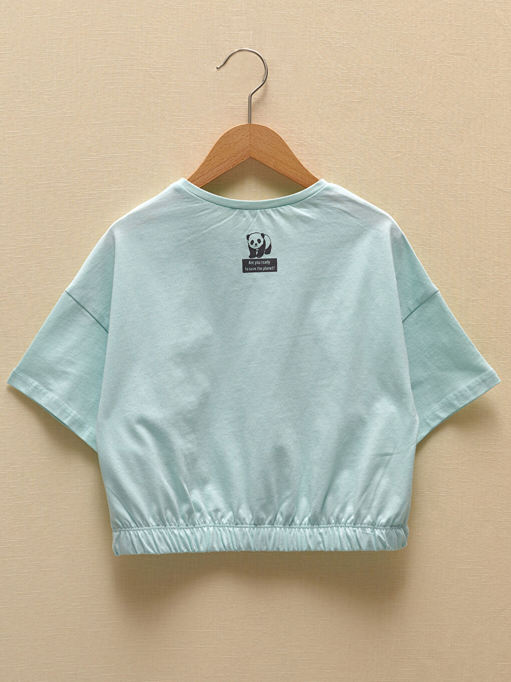 Crew Neck Printed Short Sleeve Girl's Sweatshirt-3