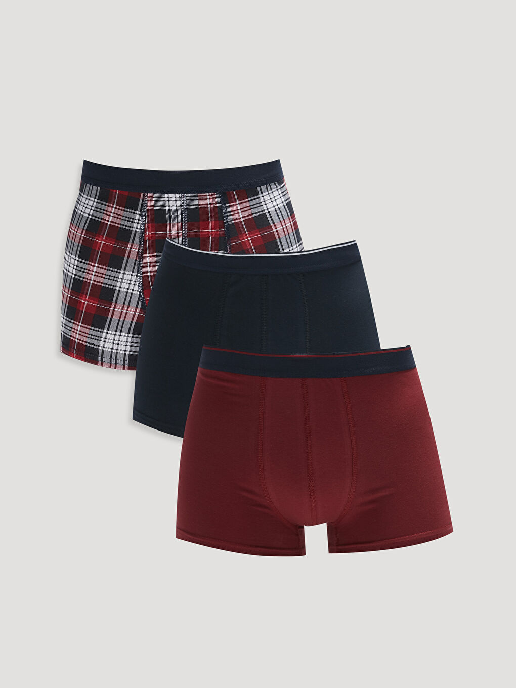 Karışık Standart Kalıp Pamuklu Esnek Erkek Boxer 3'lü