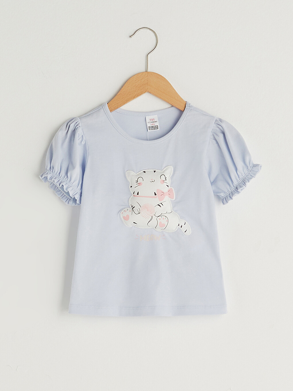 Crew Neck Short Sleeve Printed Cotton Baby Girl T-Shirt