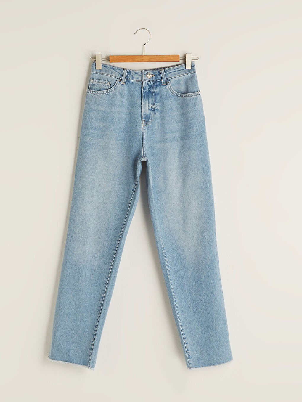 LCW Jeans High Waisted Straight Fit Pocket Detailed Women's Rodeo Denim Trousers -S1HR67Z8-311