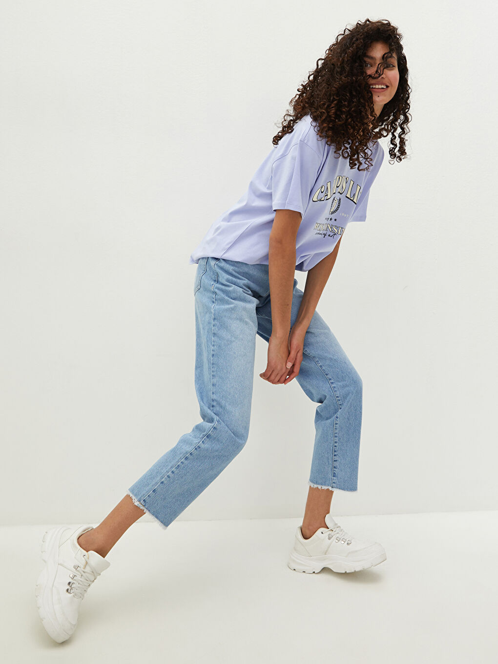 LCW Jeans High Waisted Straight Fit Pocket Detailed Women's Rodeo Denim Trousers -S1HR67Z8-311
