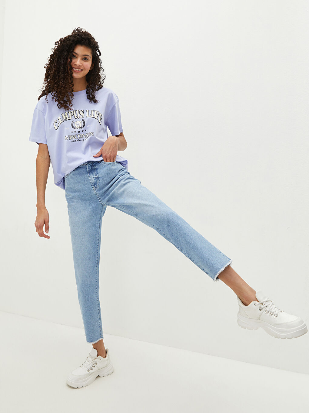 LCW Jeans High Waisted Straight Fit Pocket Detailed Women's Rodeo Denim Trousers -S1HR67Z8-311