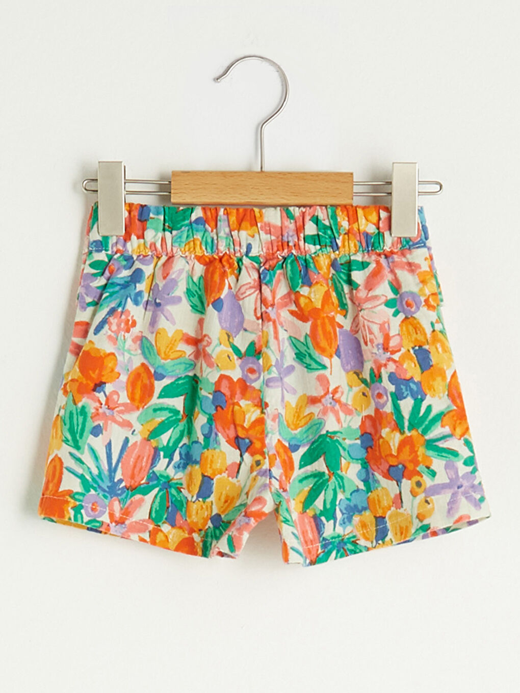 Short en Coton à Motifs pour Bébé Fille avec Taille Élastique et Détail Nœud-1