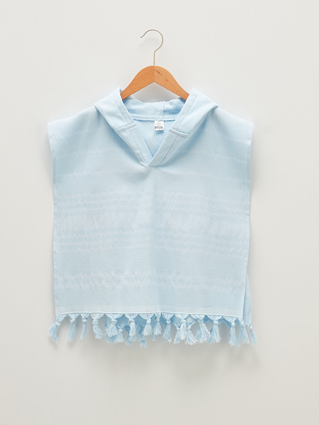 Mavi Kapüşonlu Çizgili Erkek Bebek Bornoz