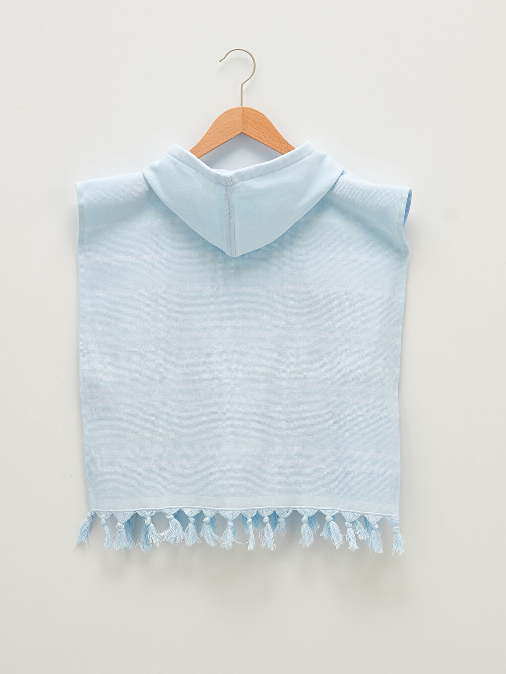 Mavi Kapüşonlu Çizgili Erkek Bebek Bornoz-1