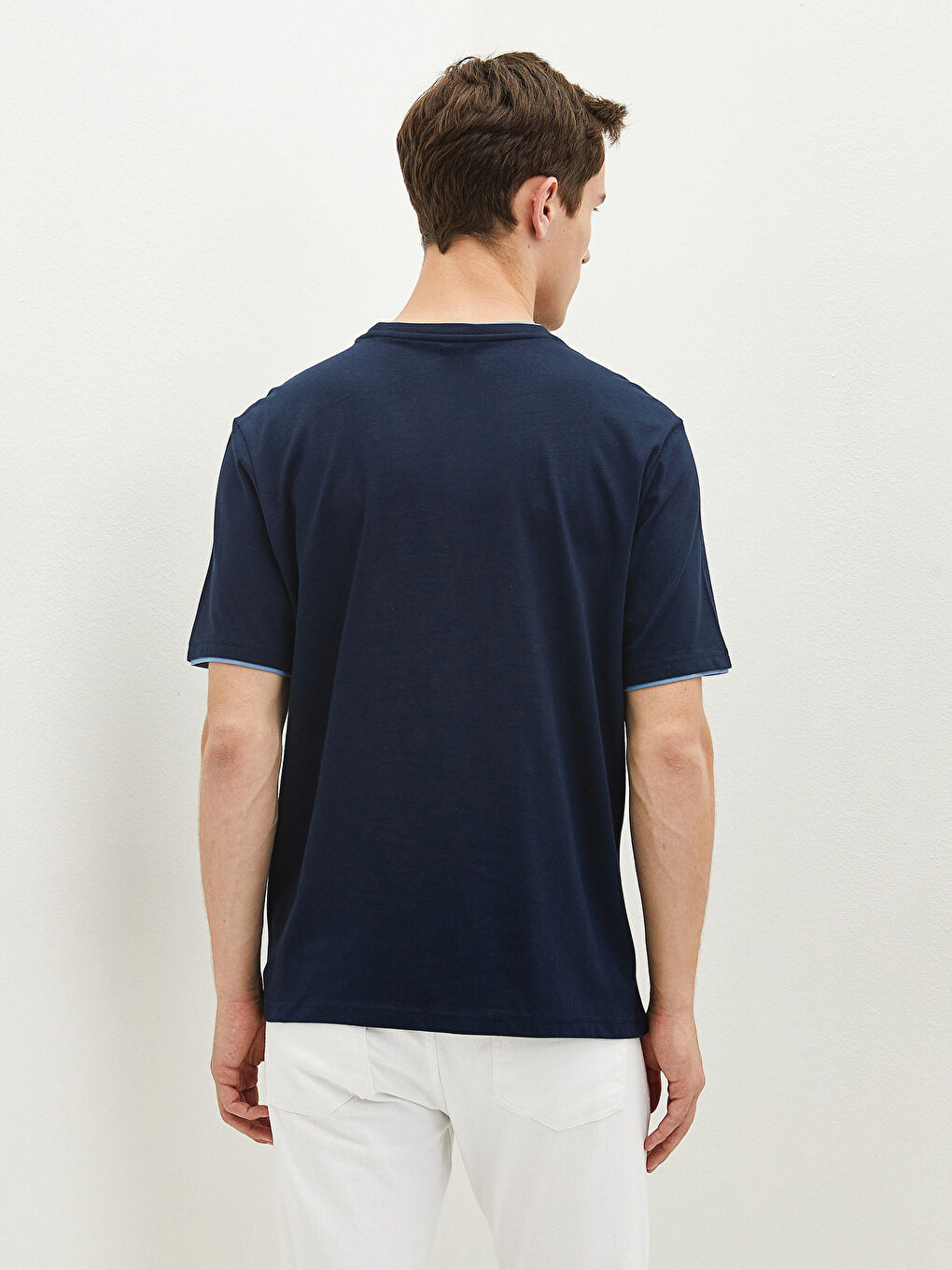 Crew Neck Short Sleeve Printed Combed Cotton Men's T-shirt-4