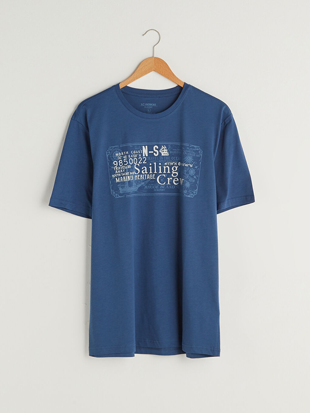 İndigo Bisiklet Yaka Kısa Kollu Baskılı Penye Erkek Tişört-5