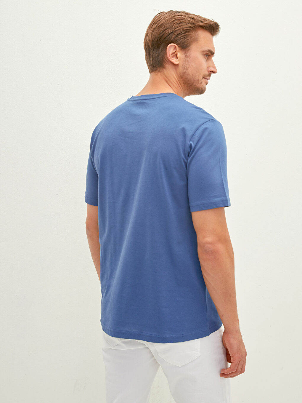 İndigo Bisiklet Yaka Kısa Kollu Baskılı Penye Erkek Tişört-4