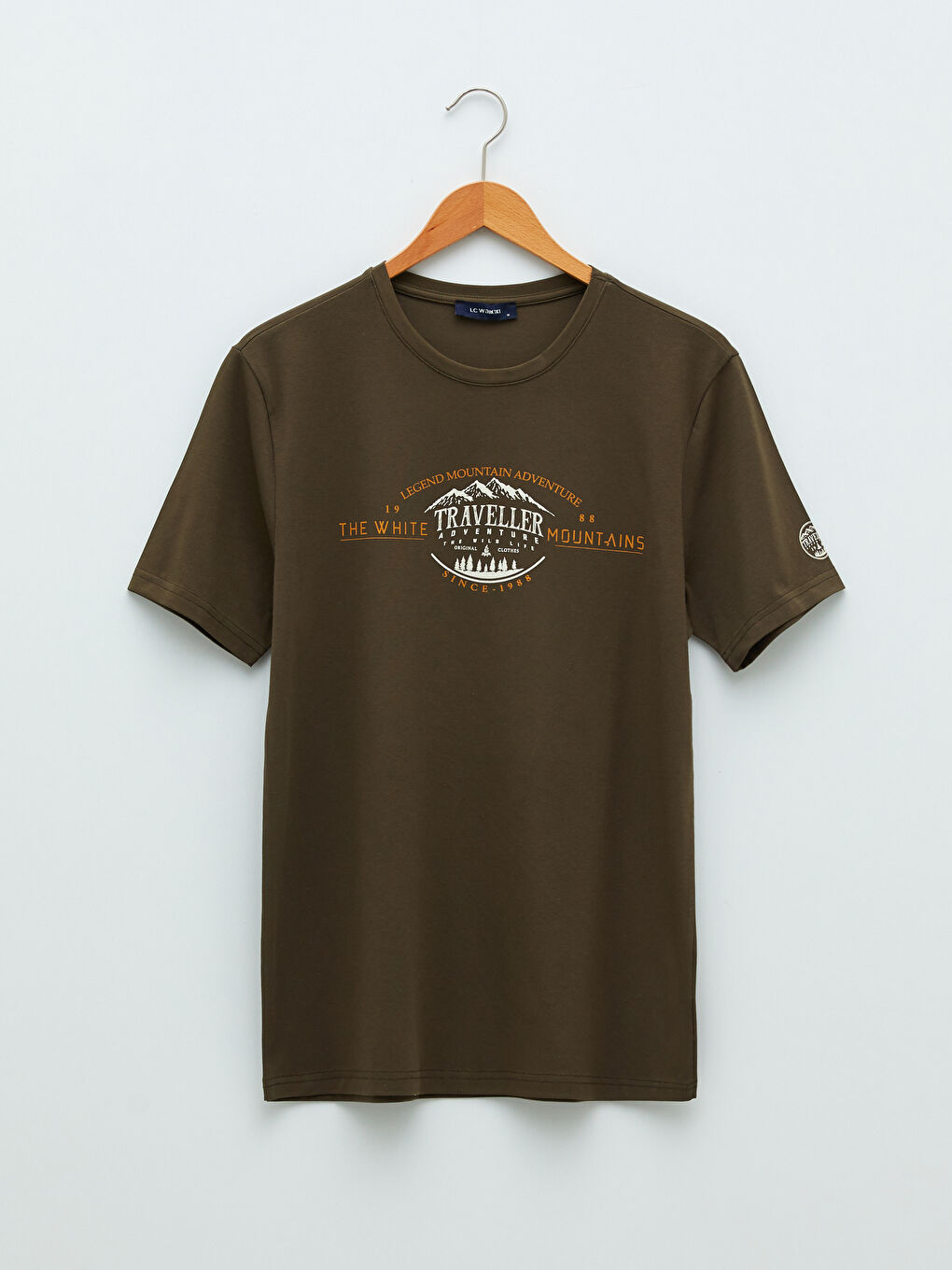 Crew Neck Short Sleeve Printed Combed Cotton Men's T-shirt-1