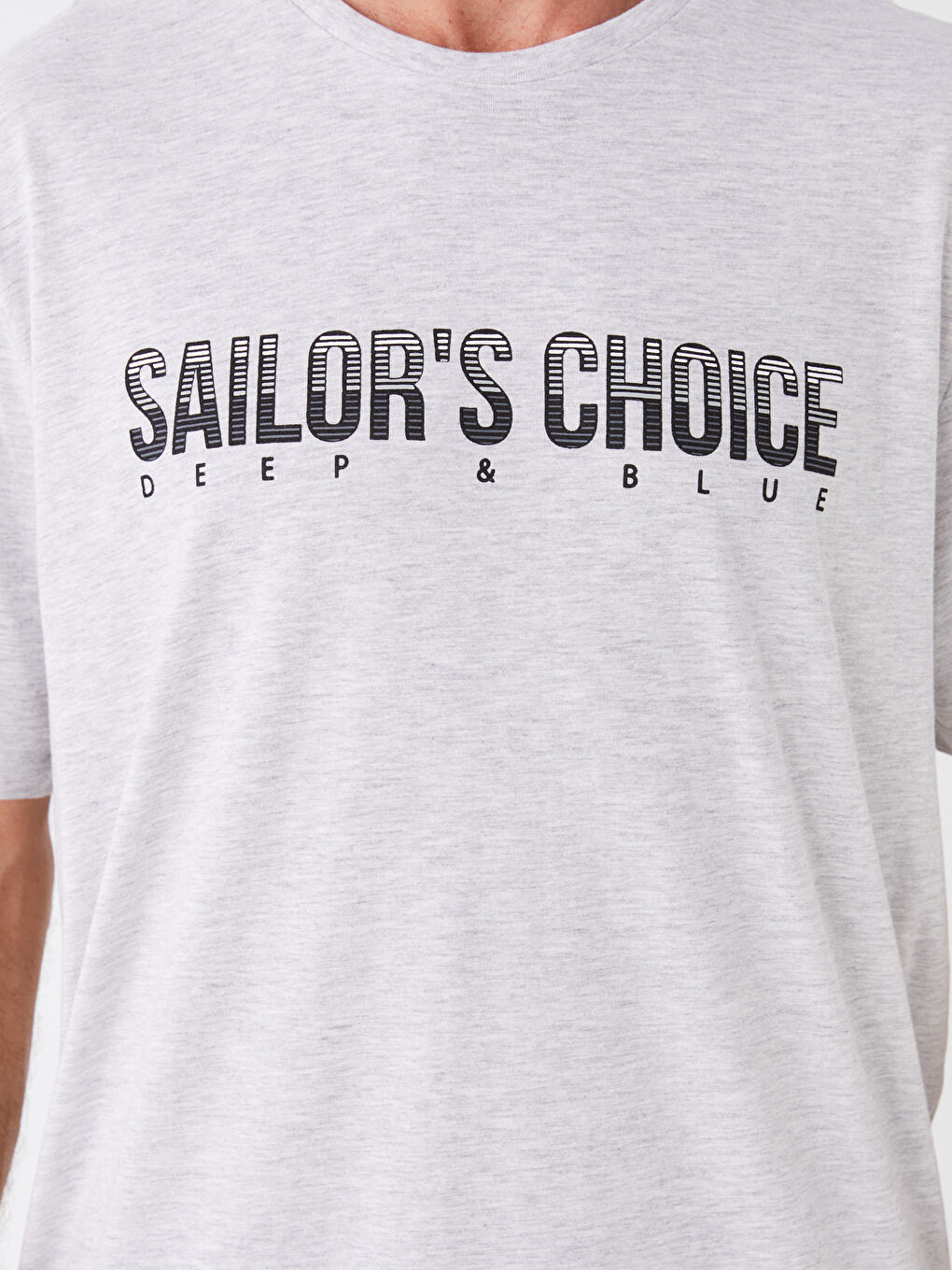 Tricou pentru Bărbați cu Guler Rotund, Mânecă Scurtă, Imprimat, din Bumbac Pieptănat-3