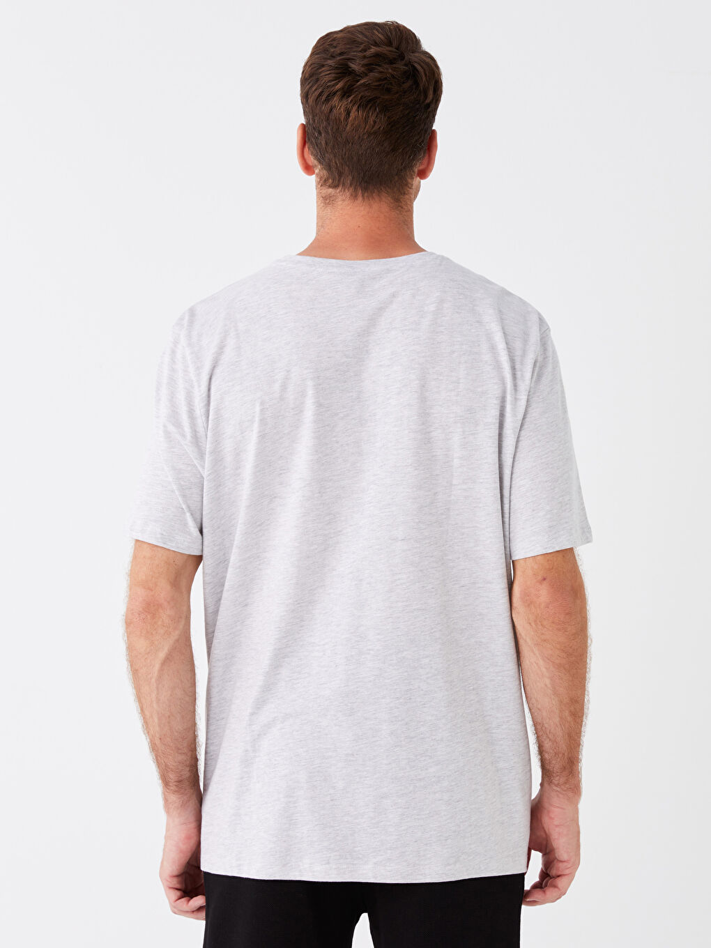 Tricou pentru Bărbați cu Guler Rotund, Mânecă Scurtă, Imprimat, din Bumbac Pieptănat-4