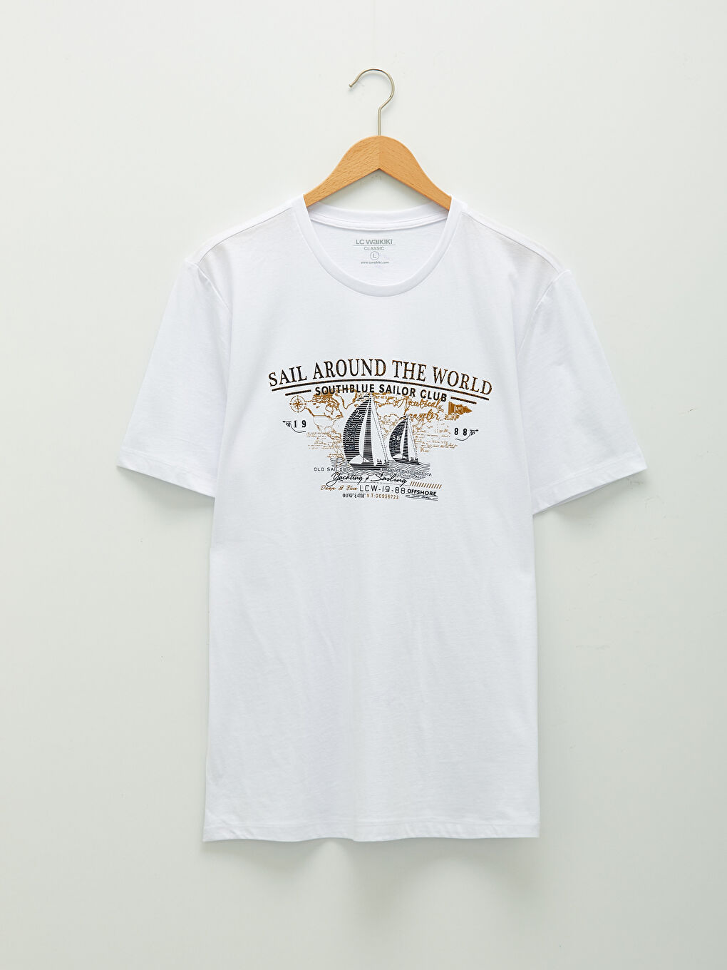 Crew Neck Short Sleeve Printed Combed Cotton Men's T-shirt-5