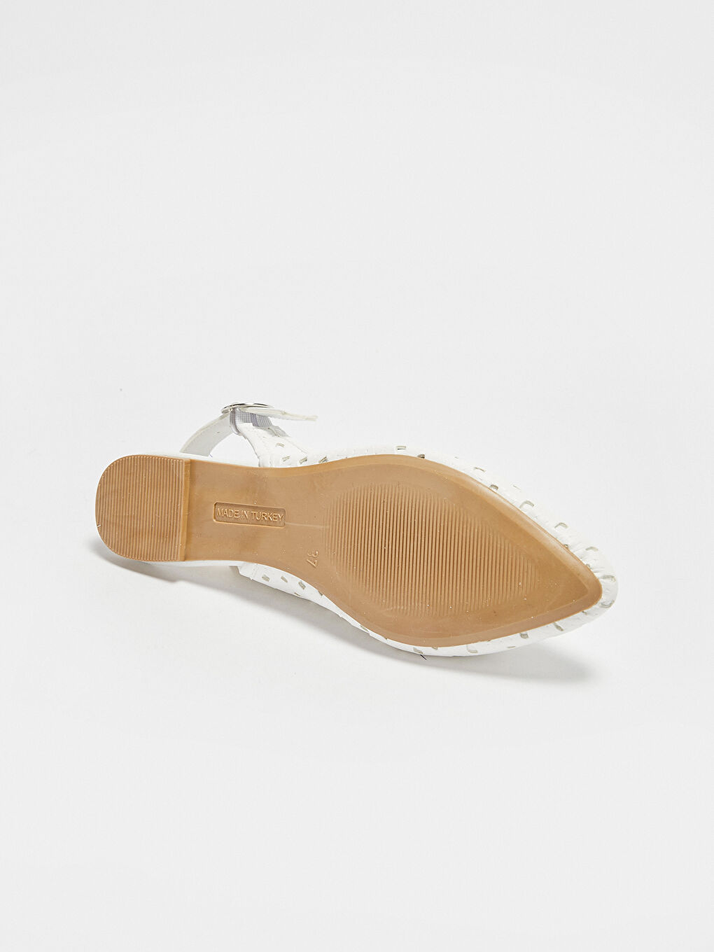 Beyaz Kadın Sivri Burun Babet Ayakkabı-2