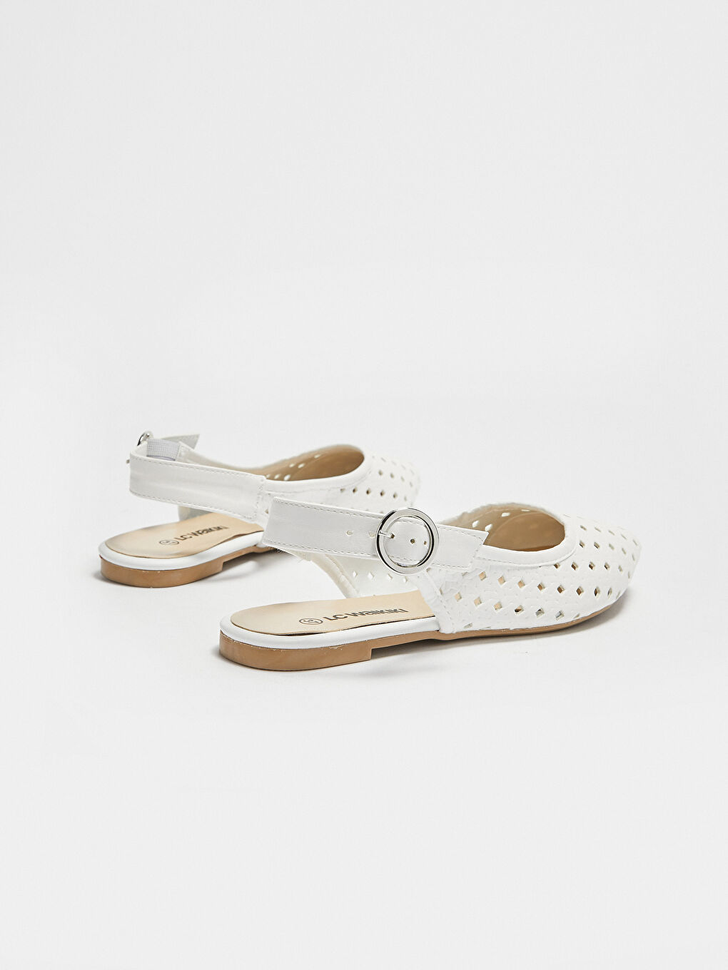 Beyaz Kadın Sivri Burun Babet Ayakkabı-3