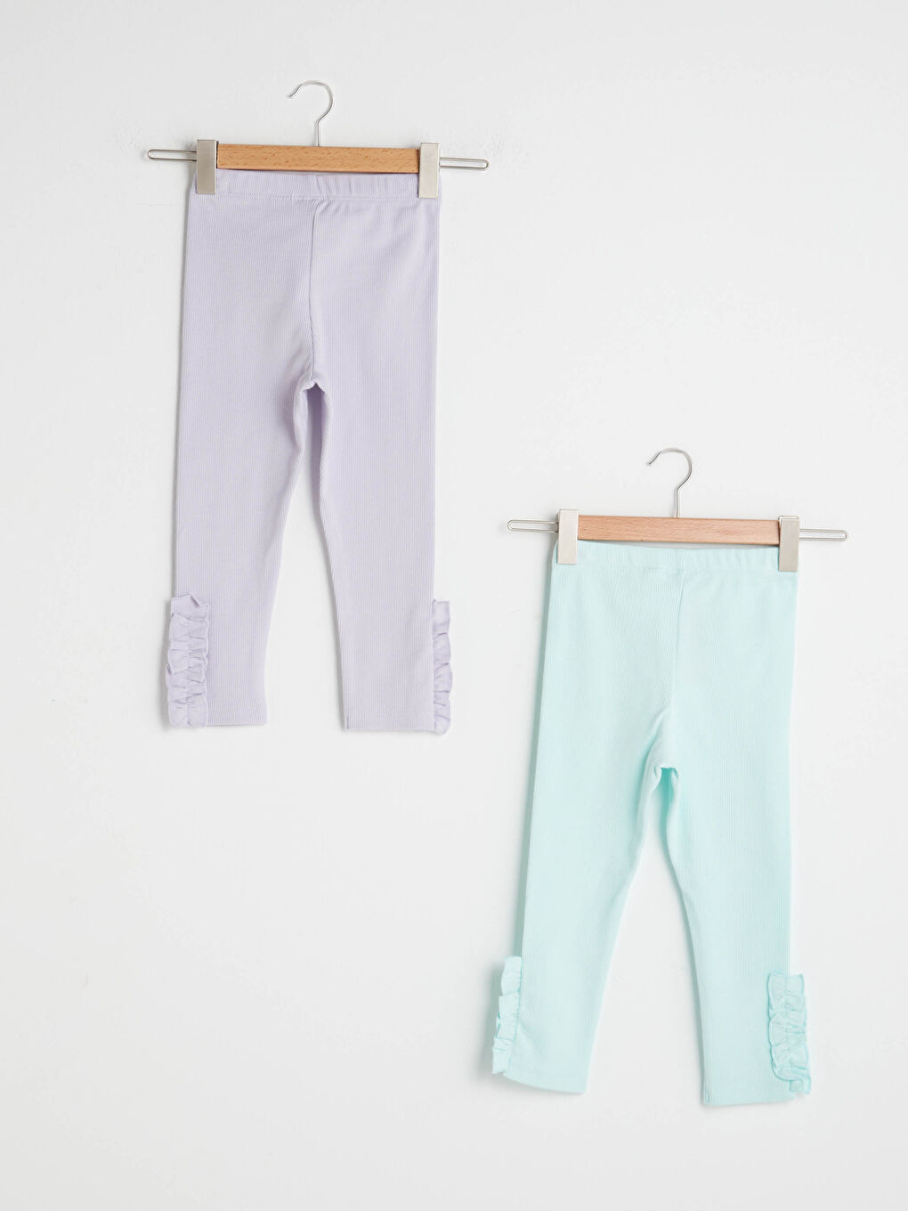 Turkuaz Beli Lastikli Basic Kız Bebek Tayt 2'li-1