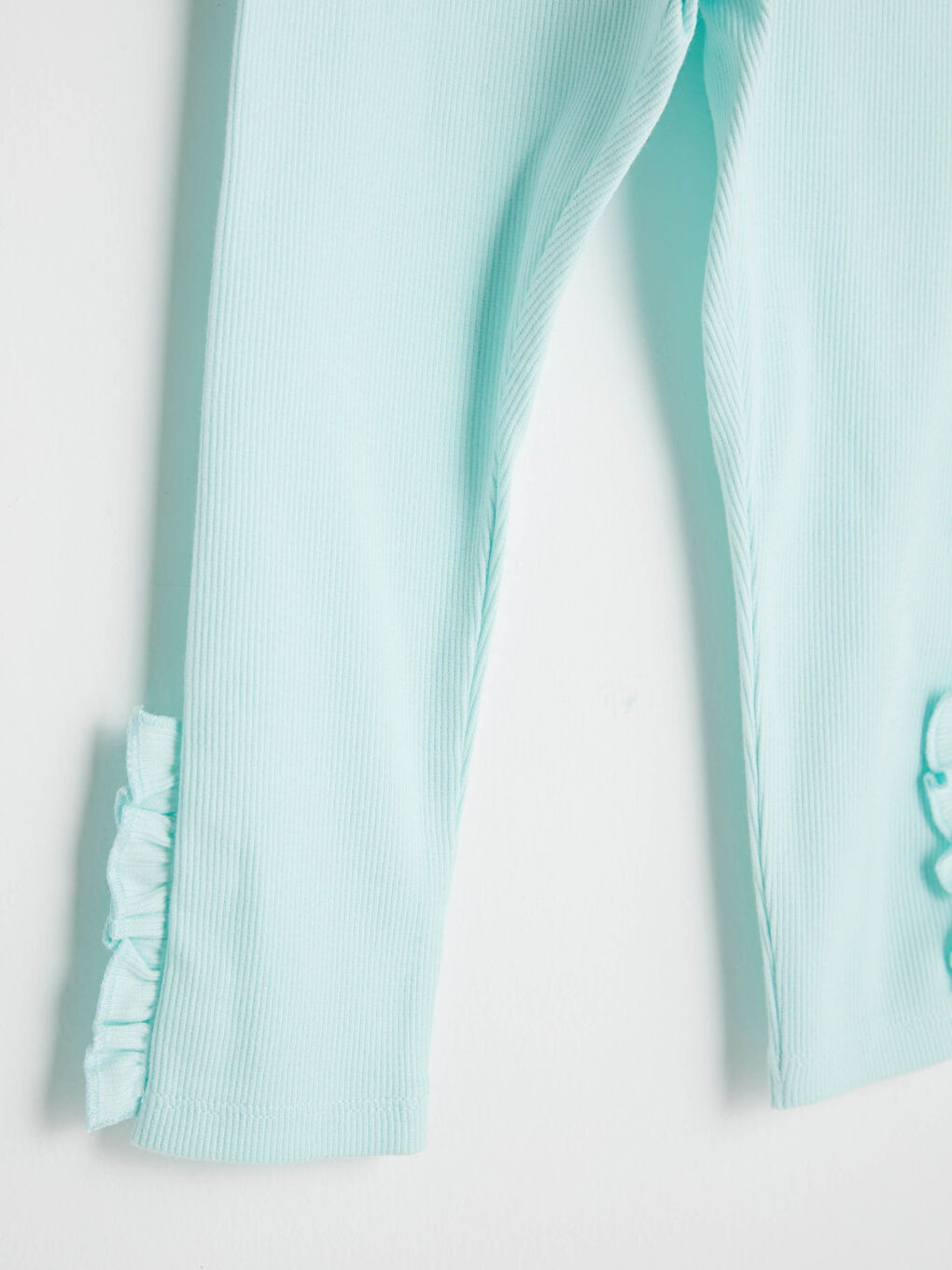 Turkuaz Beli Lastikli Basic Kız Bebek Tayt 2'li-3