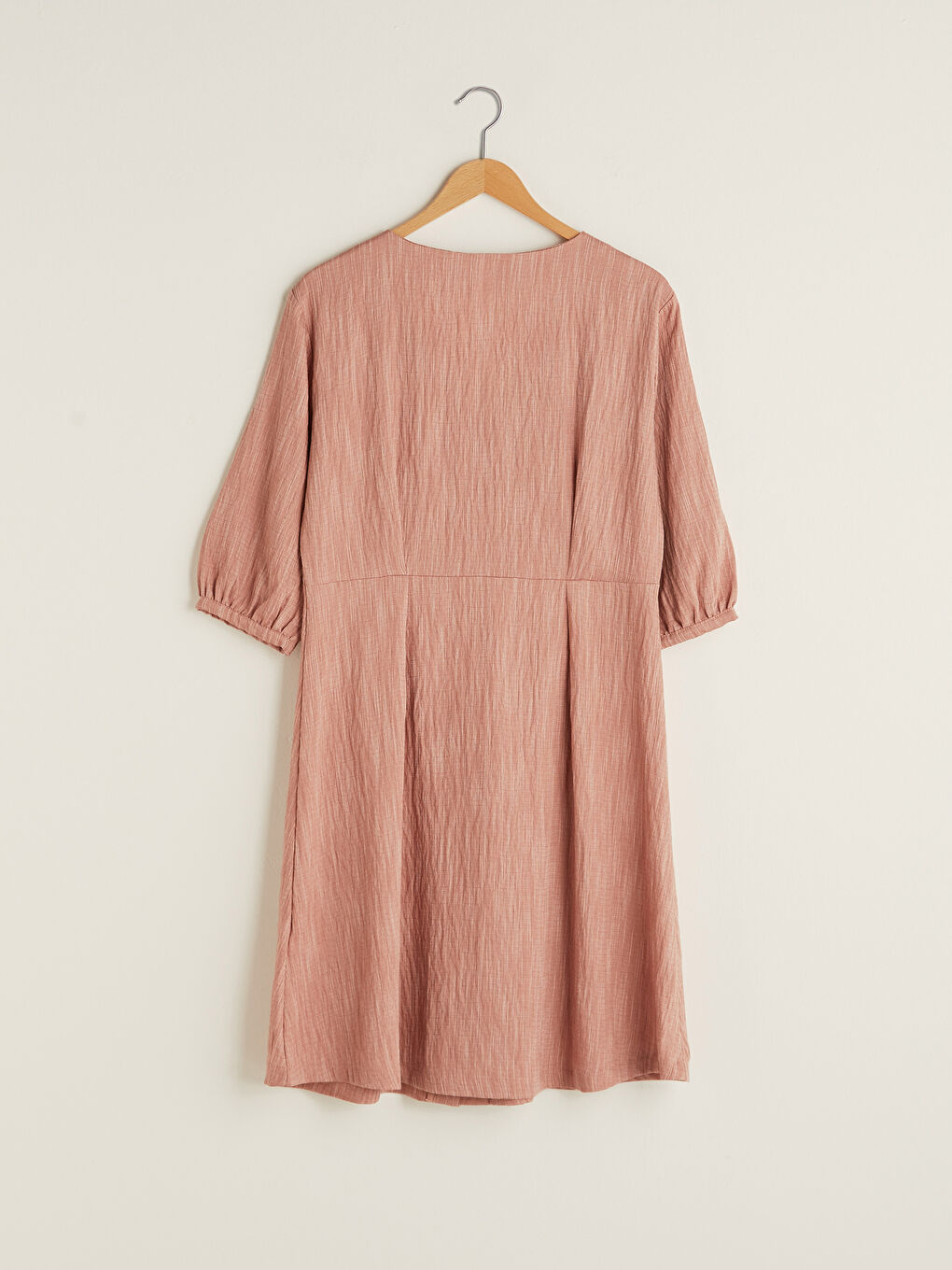 LCW Grace V Neck Striped Front Button A-Cut Women Dress -S1HV03Z8-J3Y