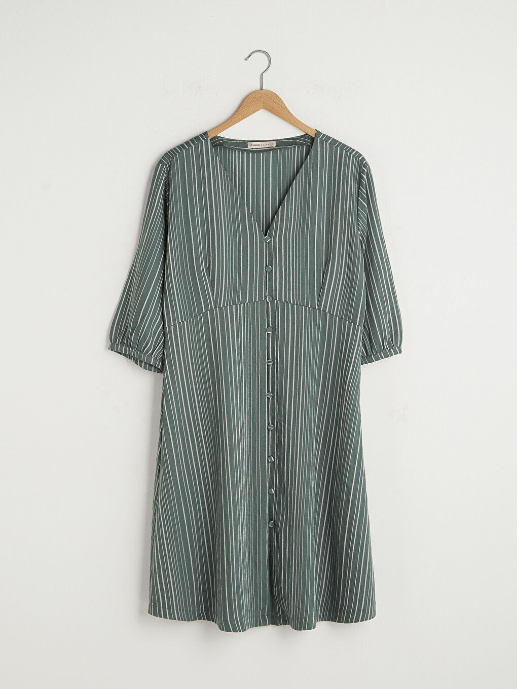 V Neck Striped A-Cut Women Dress-5