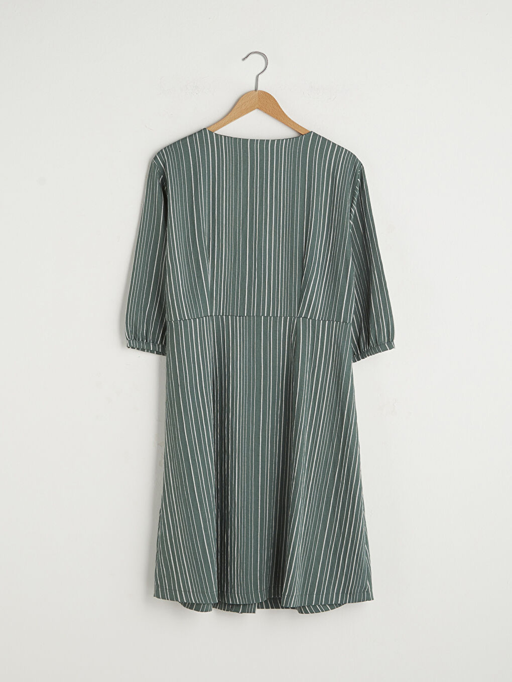 V Neck Striped A-Cut Women Dress-6